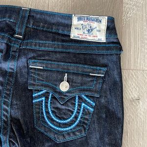 True religion jeans new with tags size 28 skinny blue chain logo. 31